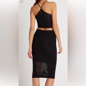 📞🖤BCBGENERATION MIDI RIBBED MESH PENCIL SKIRT & RACER BACK CROP TOP🖤📞
